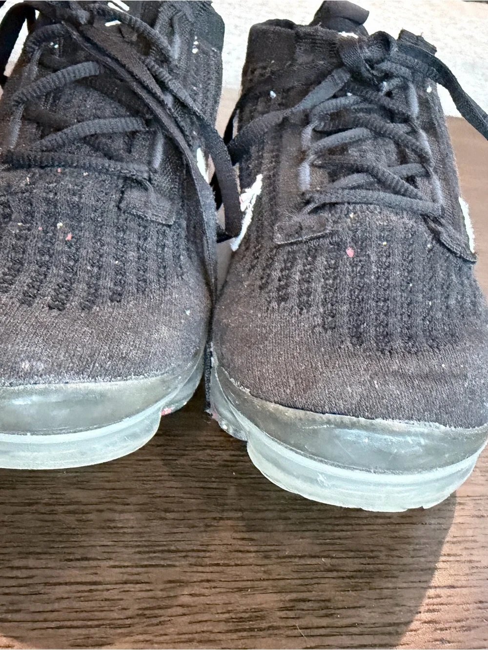 Nike Big Kids 6 Black VaporMax with White Swoosh